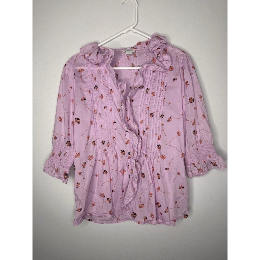 Sundance Catalog Floral “Beatrice Ruffle”Top in Lavender Medium $108